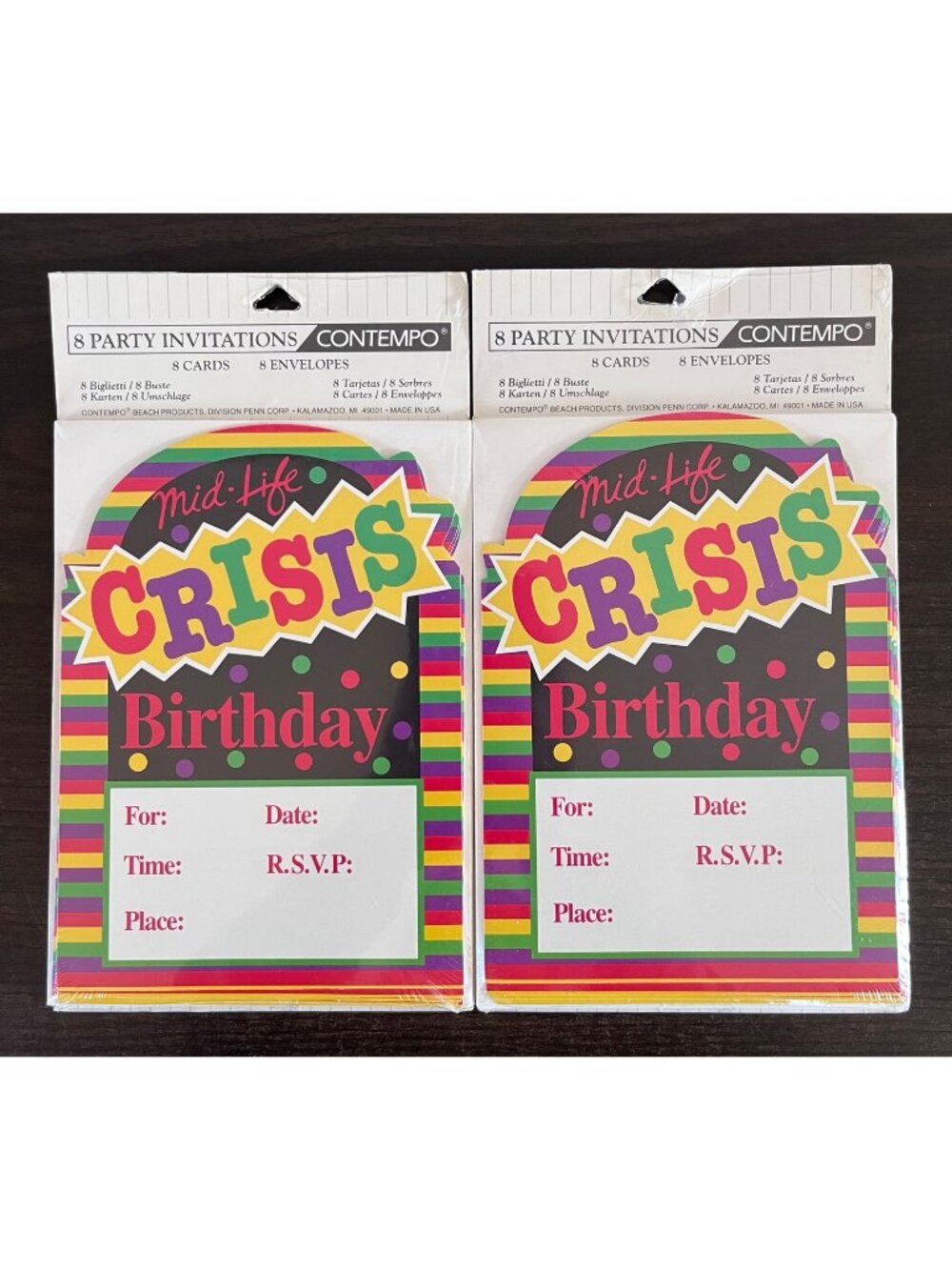 3 For $6 Contempo Party Invitations Lot Of 2 Mid-Life Crisis Birthday 16 Cards